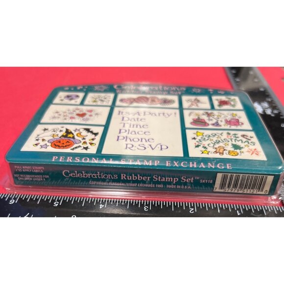 Celebrations Rubber Stamp Set by Personal Stamp Exchange SK118 - Picture 2 of 3